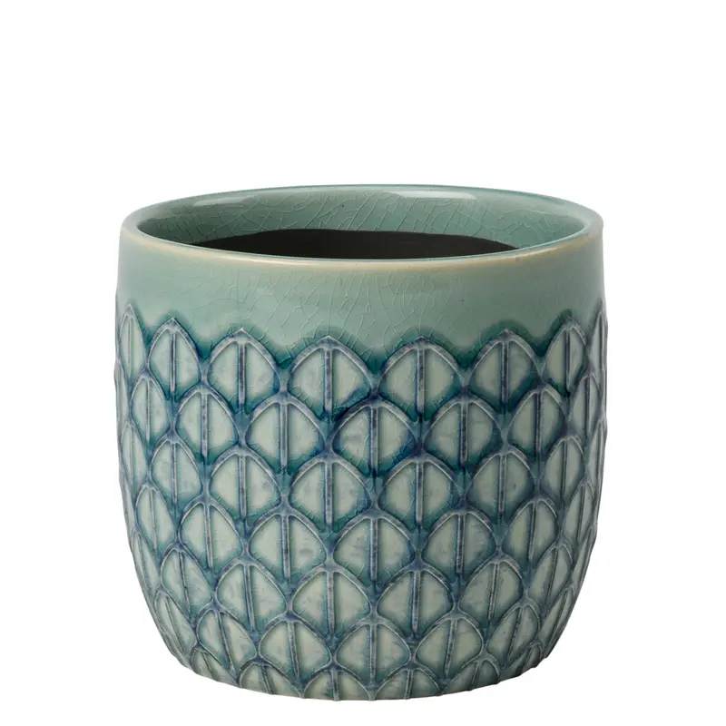 Green Geometric Glazed Planter – Collector Series (13Cm) 1