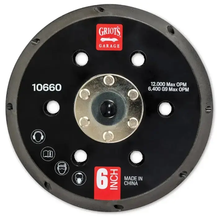 Griot'S Garage 6" Vented Backing Plate – Compatible With G9 Polisher 1