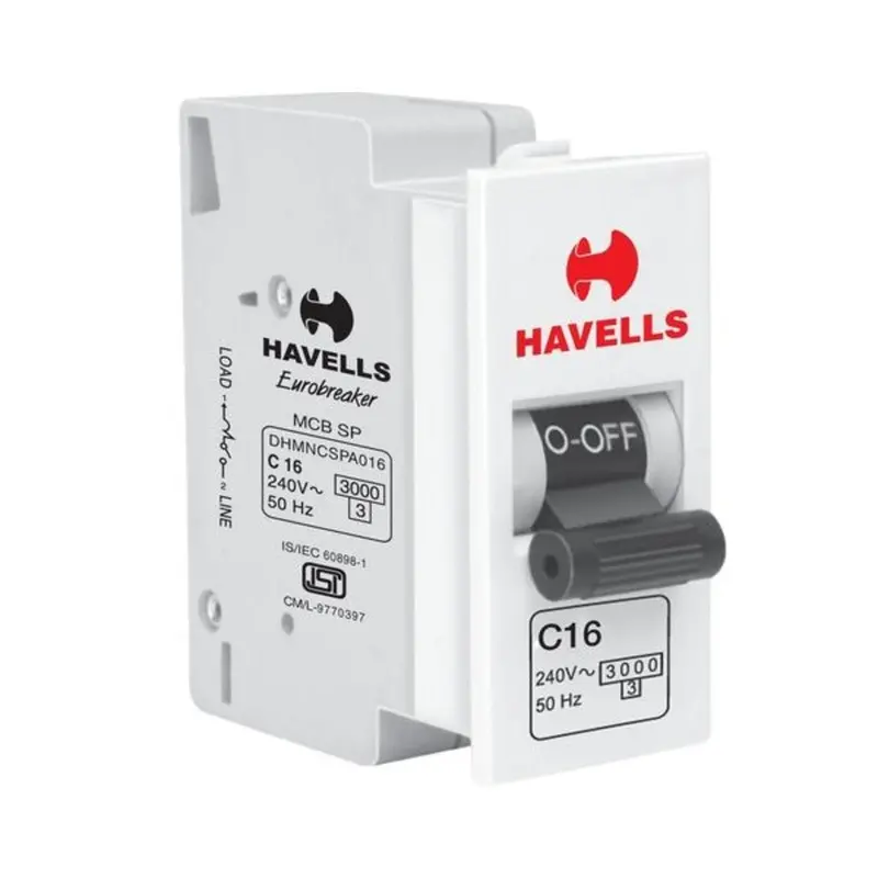 Havells Reo 16A Single-Pole C-Curve Miniature Circuit Breaker (Dhemcspa016) 1