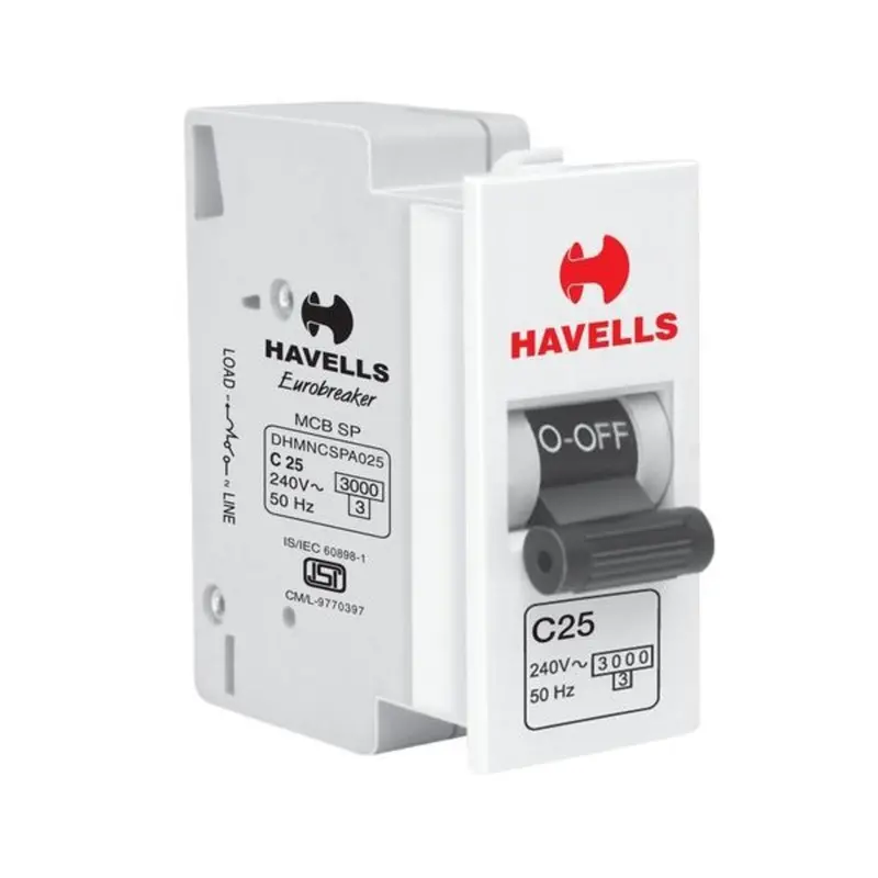 Havells Reo 25A Single-Pole C-Curve Miniature Circuit Breaker (Dhemcspa025) 1