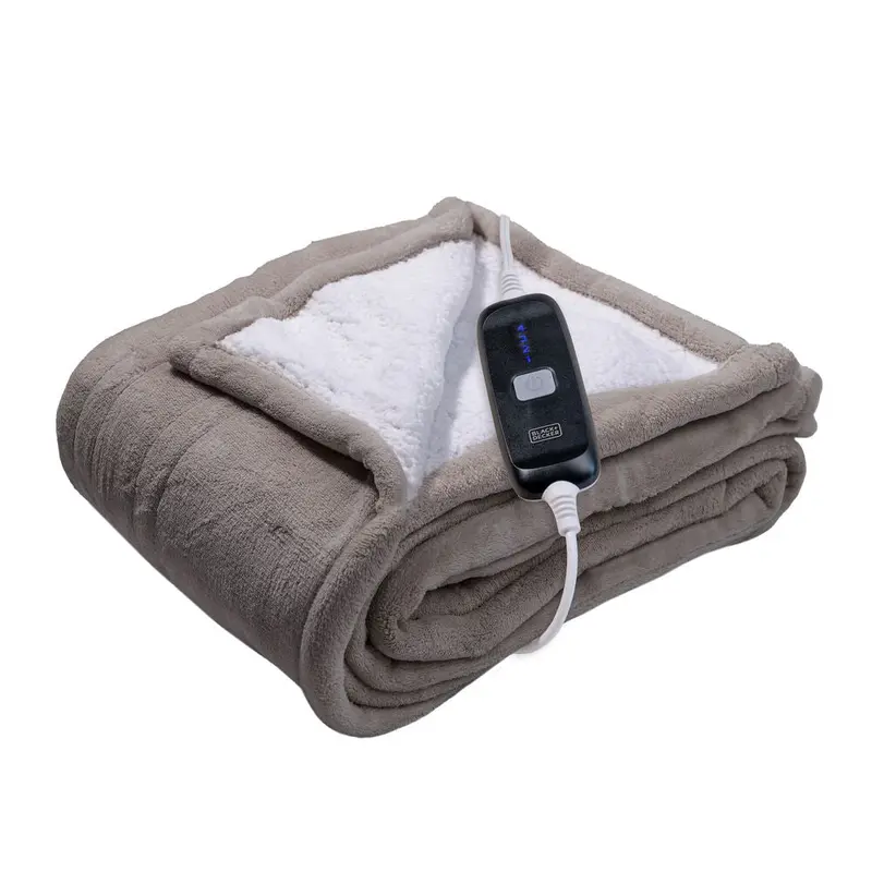 Heated Throw Blanket – 50" X 60", Faux Shearling, 4 Heat Levels, Auto Shut-Off, Machine Washable, Etl Certified – Grey 1