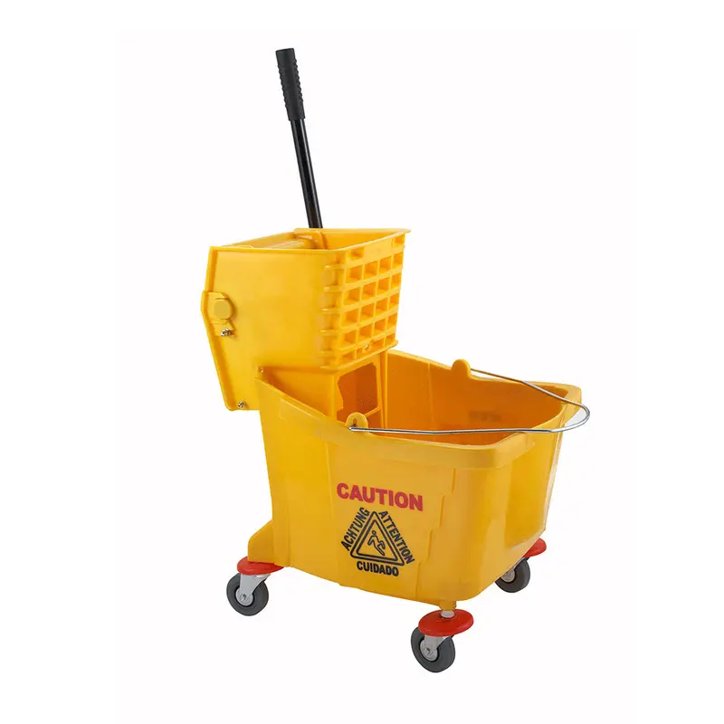 Heavy-Duty Yellow Mop Bucket With Built-In Wringer – 36-Quart Capacity 1