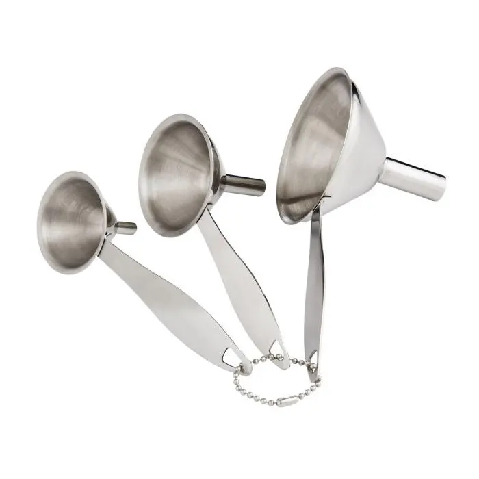 Hic 3-Piece Condiment Funnel Set – Stainless Steel Funnels For Bottling & Refilling 1