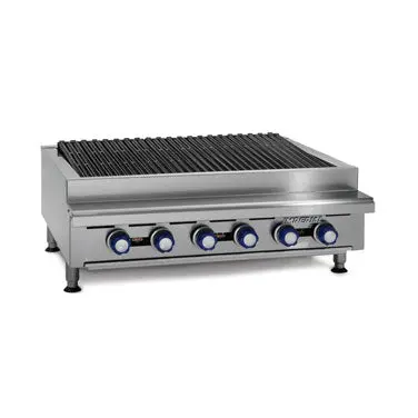 Imperial 36-Inch Gas Countertop Charbroiler With Radiant Heat And Six Burners 1
