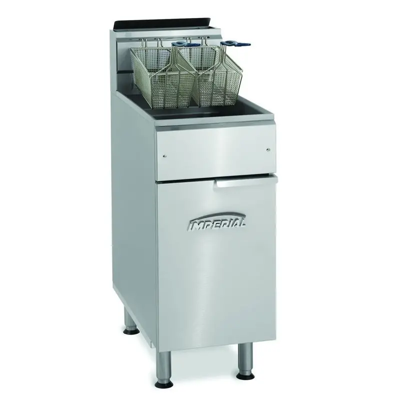 Imperial Ifs-40-Op Natural Gas Floor Fryer – 40-Pound Oil Capacity Open-Pot Deep Fryer 1