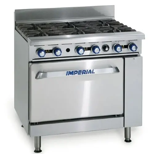 Imperial Ir-6 Commercial Propane Range — 6 Burners + 1 Oven, 36" 1