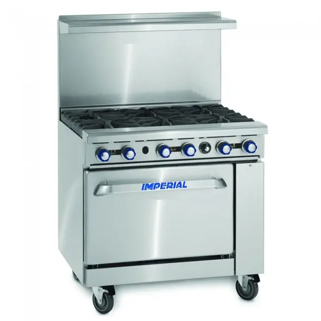 Imperial Ir6-C Commercial Range – 6 Burners + 1 Convection Oven, Natural Gas, 36-Inch 1