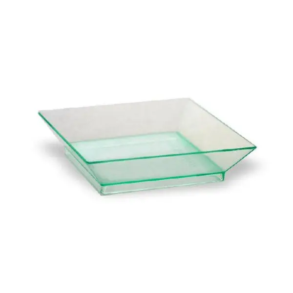Klarity Square Transparent Green Dish – 2.5-Inch Portion Cup, 50-Pack For Catering Or Sampling 1