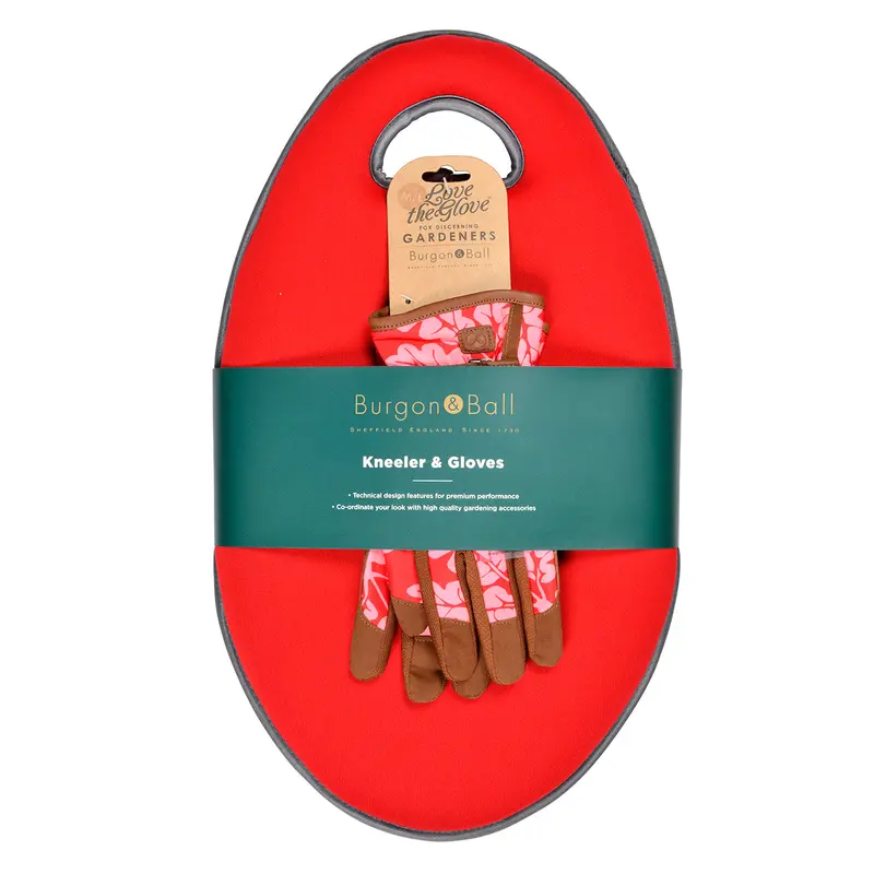 Kneelo® Poppy Garden Kneeler & Glove Set – Vibrant Red Outdoor Comfort Bundle 1