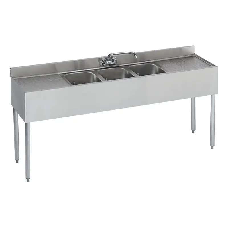 Krowne 1800 Series Triple-Compartment Bar Sink – 72-Inch Commercial Grade 1
