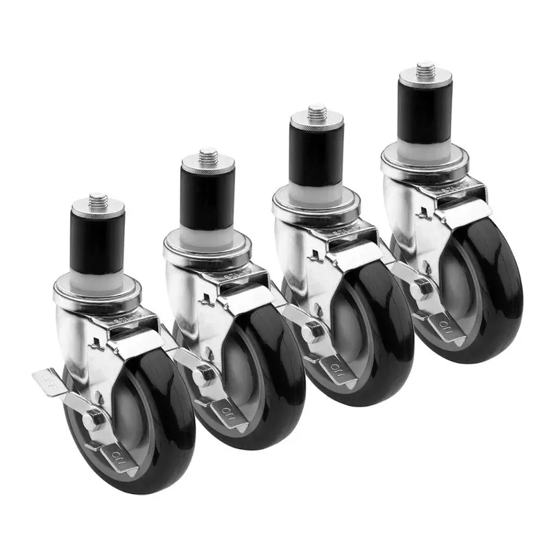 Krowne 28-113 Set Of Four 5-Inch Stem Casters For Commercial Worktables 1