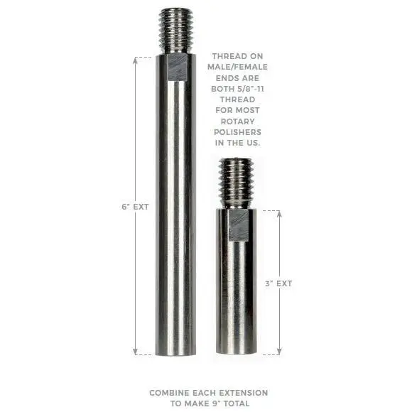Lake Country Rotary Backing Plate Extension Kit – 3" And 6" (5/8"-11 Thread) 1