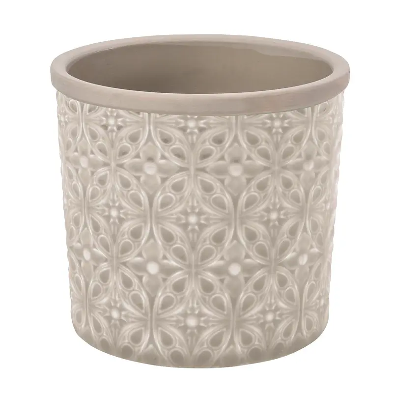 Large Porto Grey Glazed Ceramic Planter Pot 1