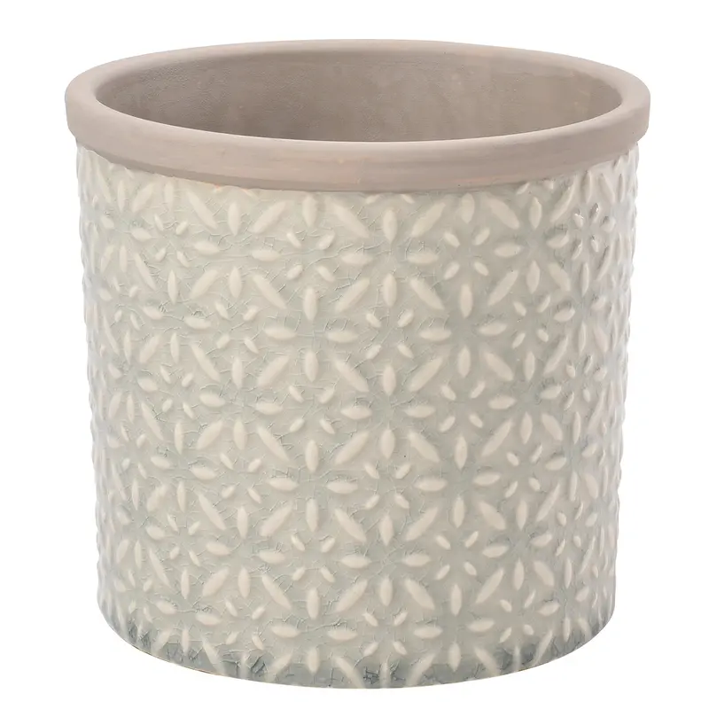 Large Tuscany Grey Glazed Ceramic Planter 1