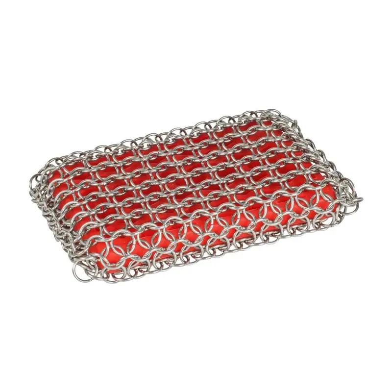 Lodge Chainmail Scrubbing Pad – Red, 5.2-Inch X 1-Inch (Model Amc10R41) 1