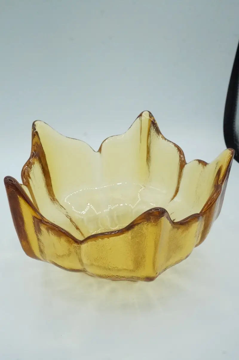 Lotus-Inspired Vintage Glass Storage Jar – Artisan Crafted Container 1