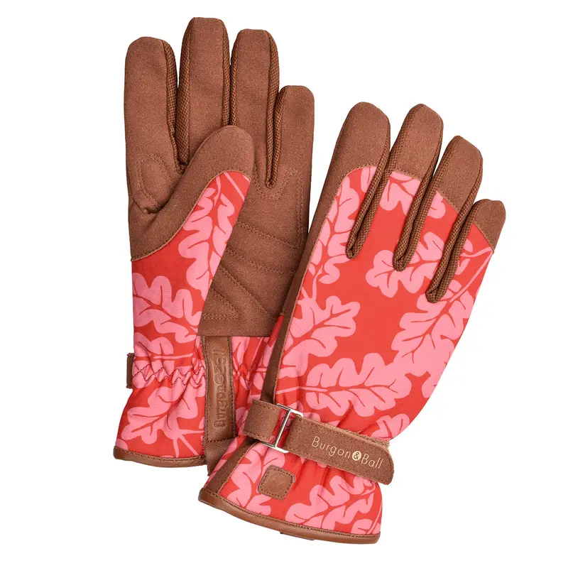 Love The Glove Oak Leaf Poppy Garden Gloves (S/M) 1