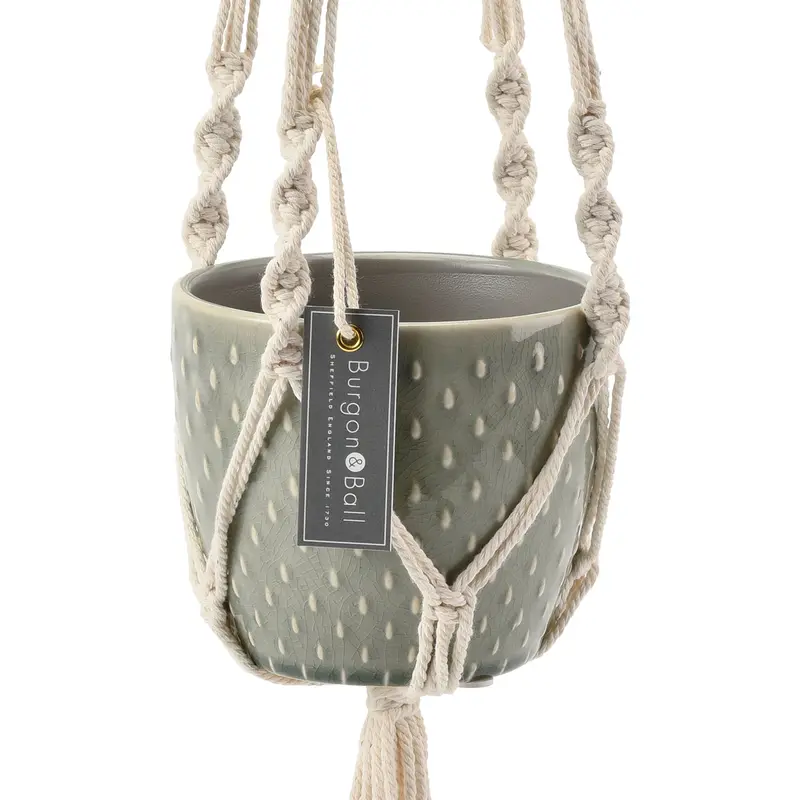 Macramé Plant Hanger With Ceramic Pot 1