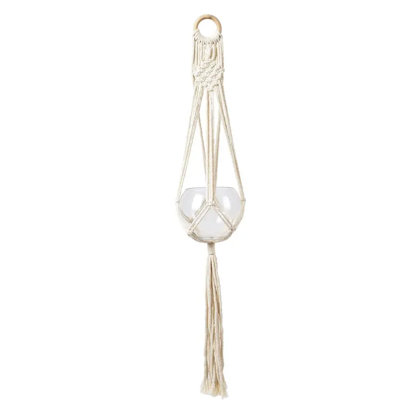 Macramé Wooden Plant Hanger – Woodstock Design 1