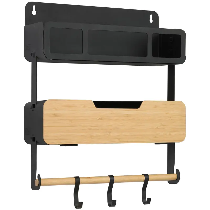 Magnetic & Hanging Rack System Door Kit With Mounting Brackets – Black 1