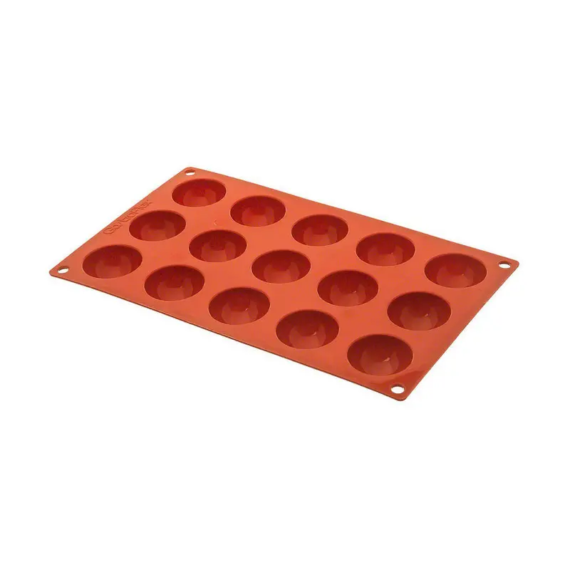 Matfer Gastroflex Mini Half-Sphere Mold Sheet – 15 Cavities, 1-3/4" Diameter (257901) 1