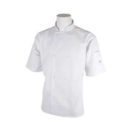 Mercer Millennia Unisex Short-Sleeve Jacket – White, Small, With Shoulder Pocket 1