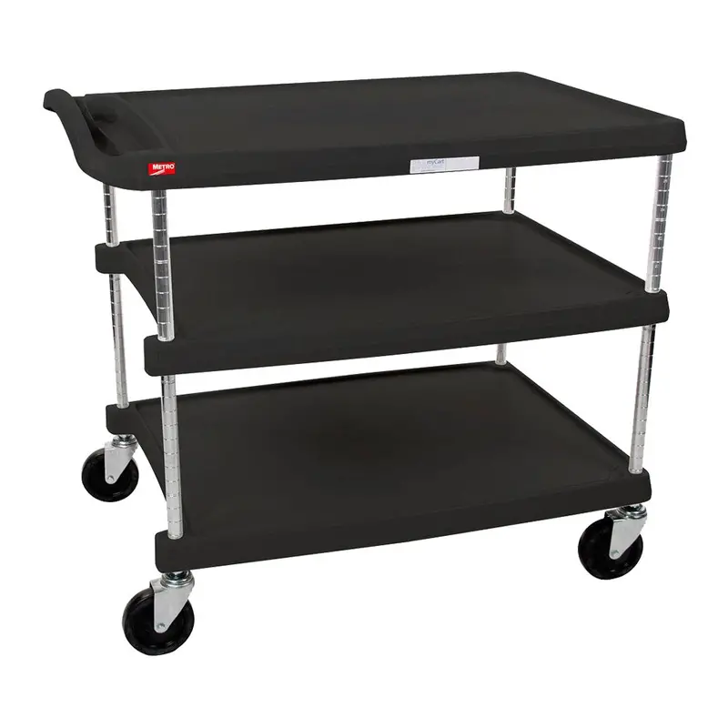 Metro My2636-35Bl Mycart Utility And Bus Cart – Three-Tier Black Design 1