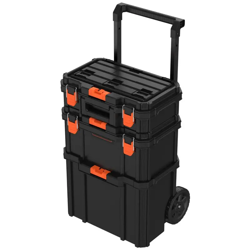 Modular 3-Piece Rolling Storage System (Small Box, Deep Toolbox, Tote) 1