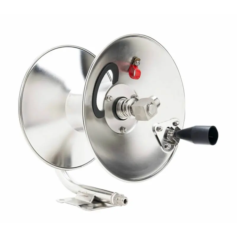 Mtm Stainless Steel Hose Reel – 50 Ft Or 100 Ft Heavy-Duty Retractor (Models 27.1006, 27.1004) 1