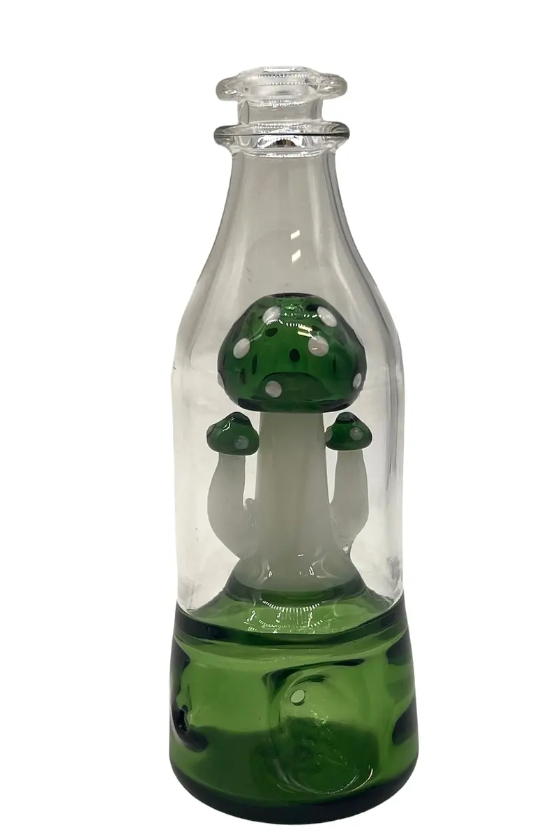 Mushroom Bottle Glass Pipe – Fun Retro-Inspired Handpipe 1