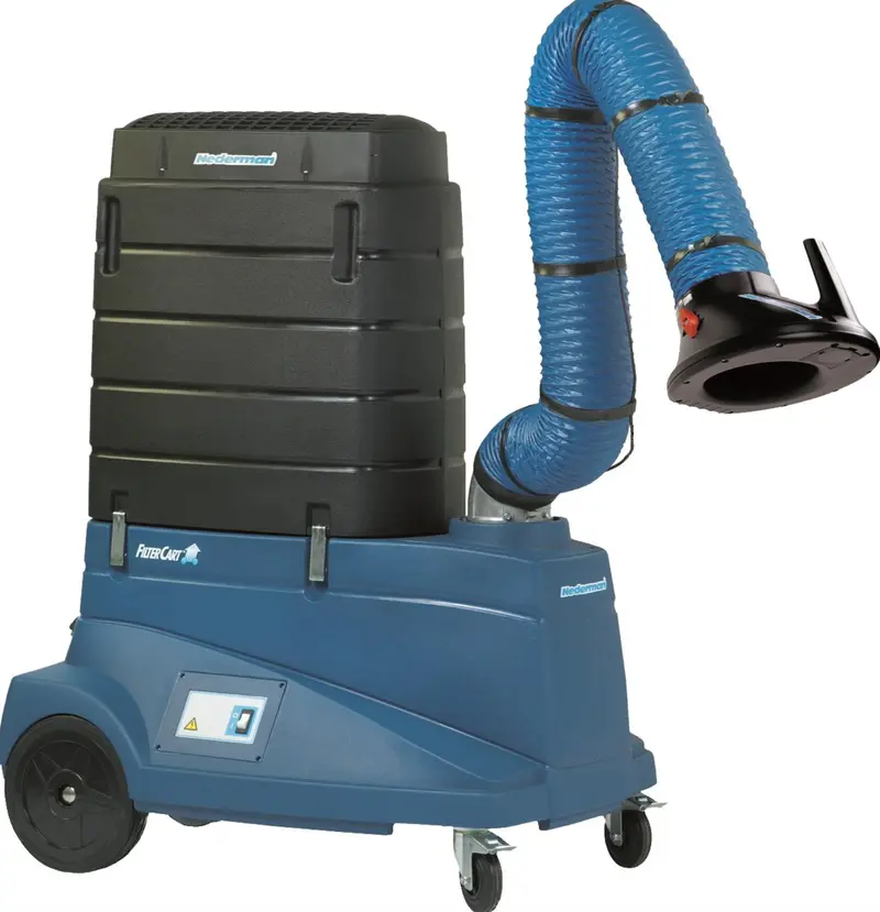 Nederman Filter Cart – 2-Micron Filtration, 110V/1-Phase, 7-Foot Articulating Arm 1
