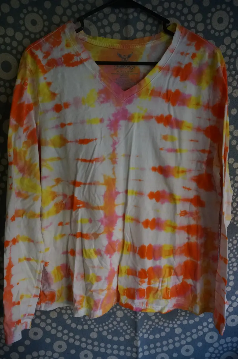 Orange Long Sleeve Tie-Dye Shirt | Cali Culture Smoke Shop 1