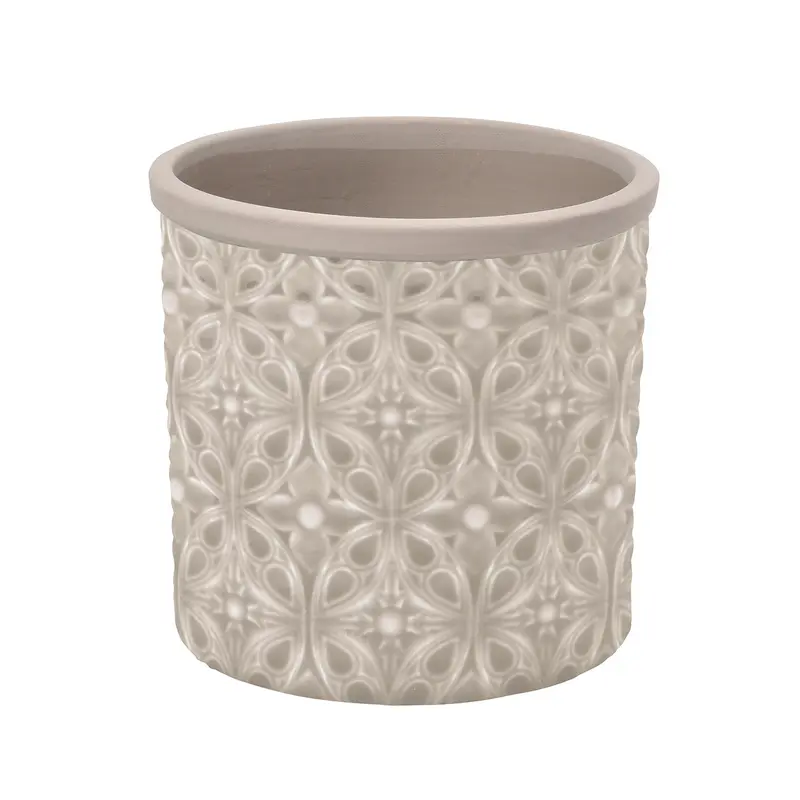 Porto Grey Compact Glazed Planter 1