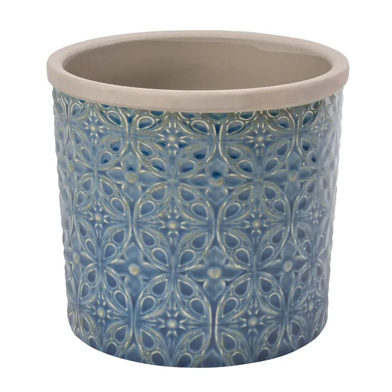 Porto Large Dark Blue Glazed Ceramic Planter 1