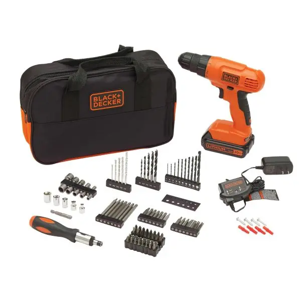 Powerconnect Cordless Drill Driver + 100-Piece Accessory Kit – Includes Battery & Charger 1