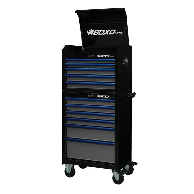 Pro Series 26-Inch 11-Drawer Mobile Tool Cabinet – Black & Blue 1
