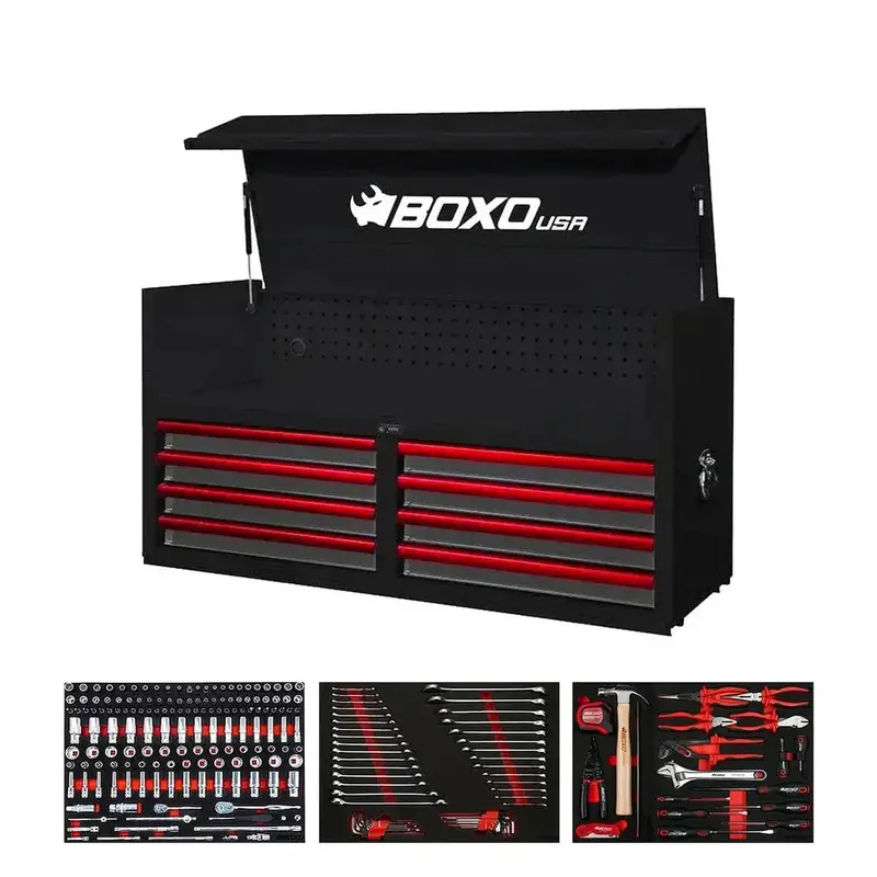 Pro Series 53" 8-Drawer Rolling Tool Cabinet With 222-Piece Master Tool Set 1