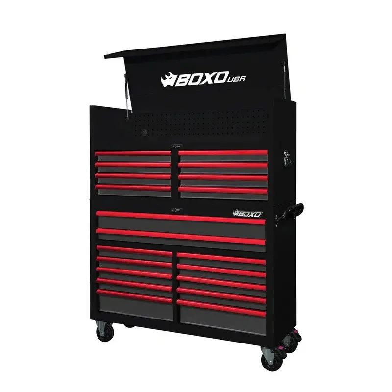 Pro Series 53-Inch 20-Drawer Black-And-Red Rolling Tool Cabinet 1