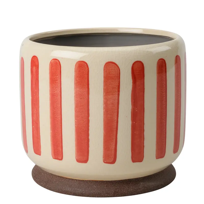 Red Striped Glazed Planter – Collector Series (16Cm) 1