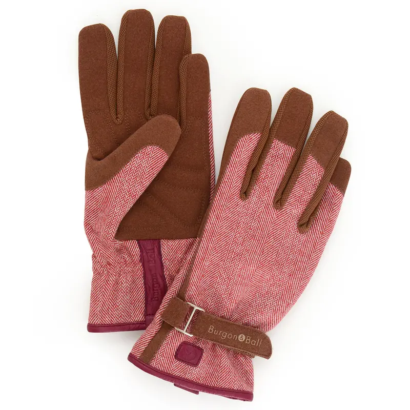 Red Tweed Gardening Gloves – Love The Glove, Small/Medium 1