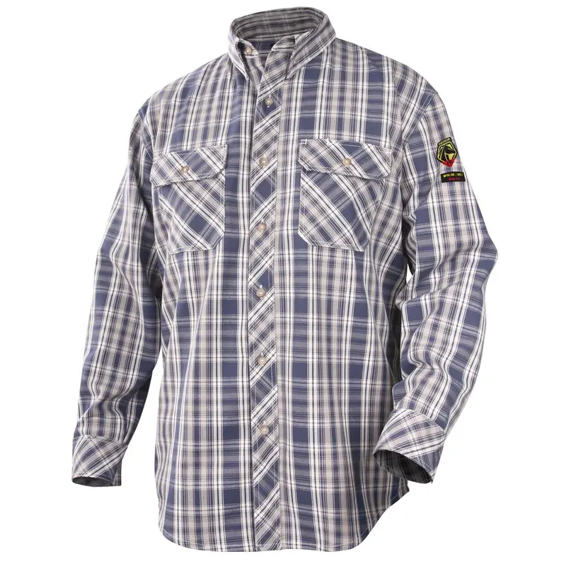 Revco Black Stallion Ar/Fr Blue Plaid Work Shirt – Arc-Rated Flame-Resistant Cotton (Wf2110-Pb) 1