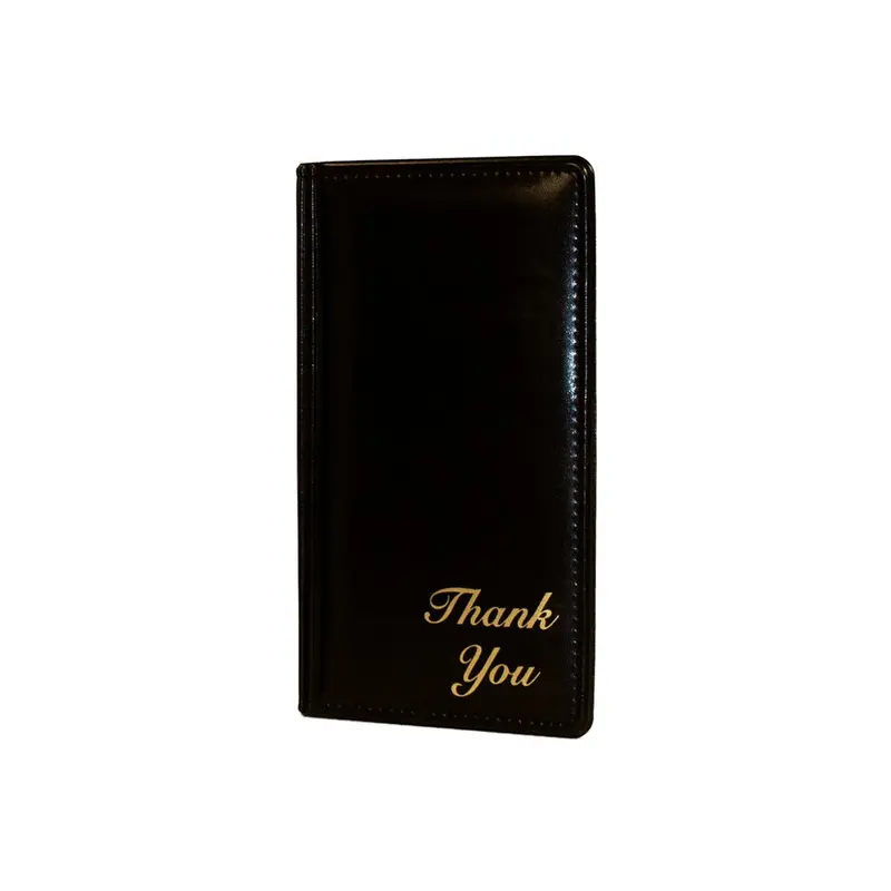Risch 5000P Thank-You Guest Check Presenter – Sleek Black Front-Of-House Check Holder With Customizable Message 1