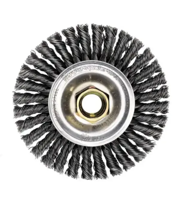 Roughneck Max 4-Inch Stringer Bead Wire Wheel – 0.020" Steel Filament, 5/8"-11 Unc Mount 1