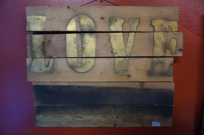 Rustic Wooden Love-Themed Wall Sign 1