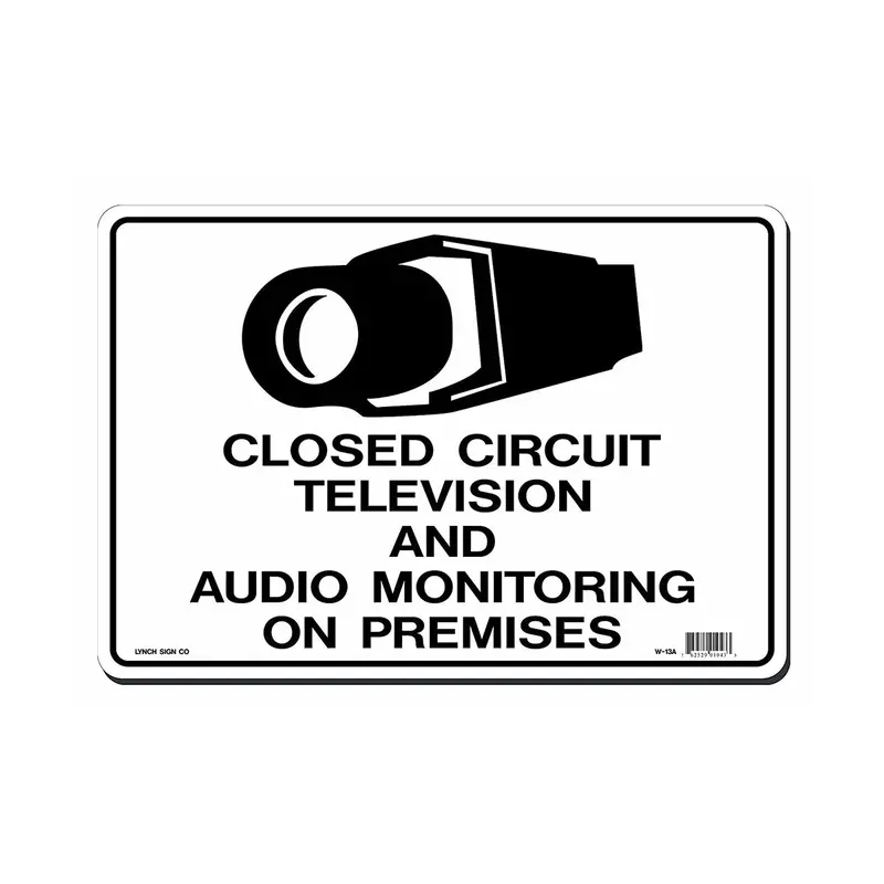 Security Notice Sign: "Cctv & Audio Monitoring In Progress" – 14" X 10" 1