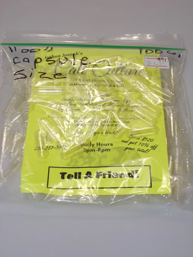 Size '00' Vegetable Capsules – 100-Count Bulk Pack | Caliculturesmokeshop.Com 1