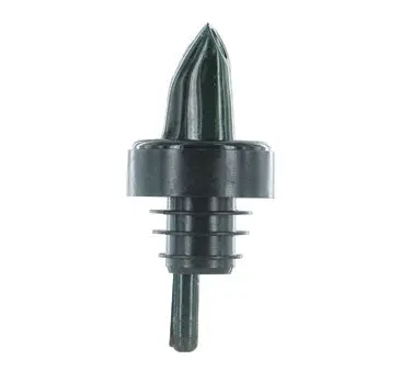 Smoke-Colored Plastic Beverage Pourer With Black Collar – 12-Pack 1