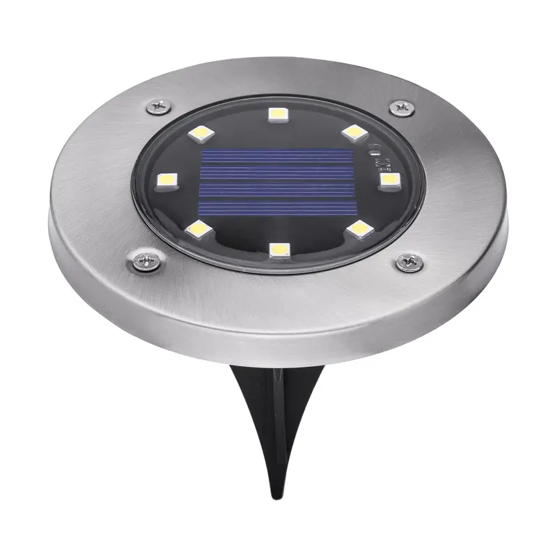 Solar Disk Landscape Lights – 8-Pack Low-Profile Ground Lighting 1