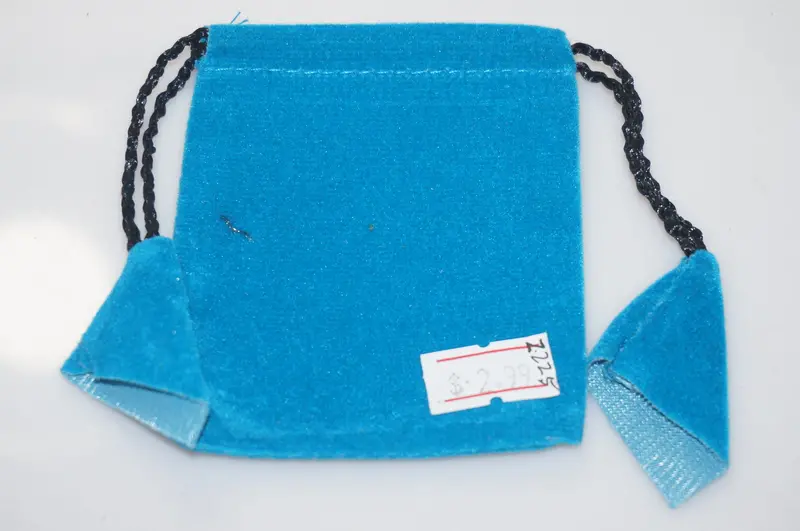 Solid Blue Drawstring Storage Bag | Durable Cotton Fabric Pouch 1