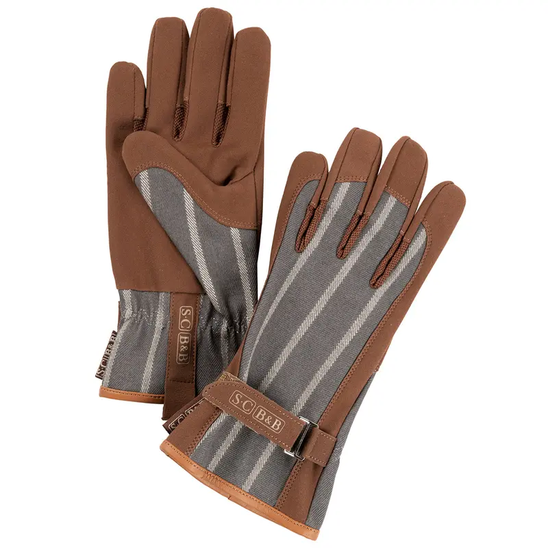 Sophie Conran Grey Ticking Everyday Gardening Gloves 1